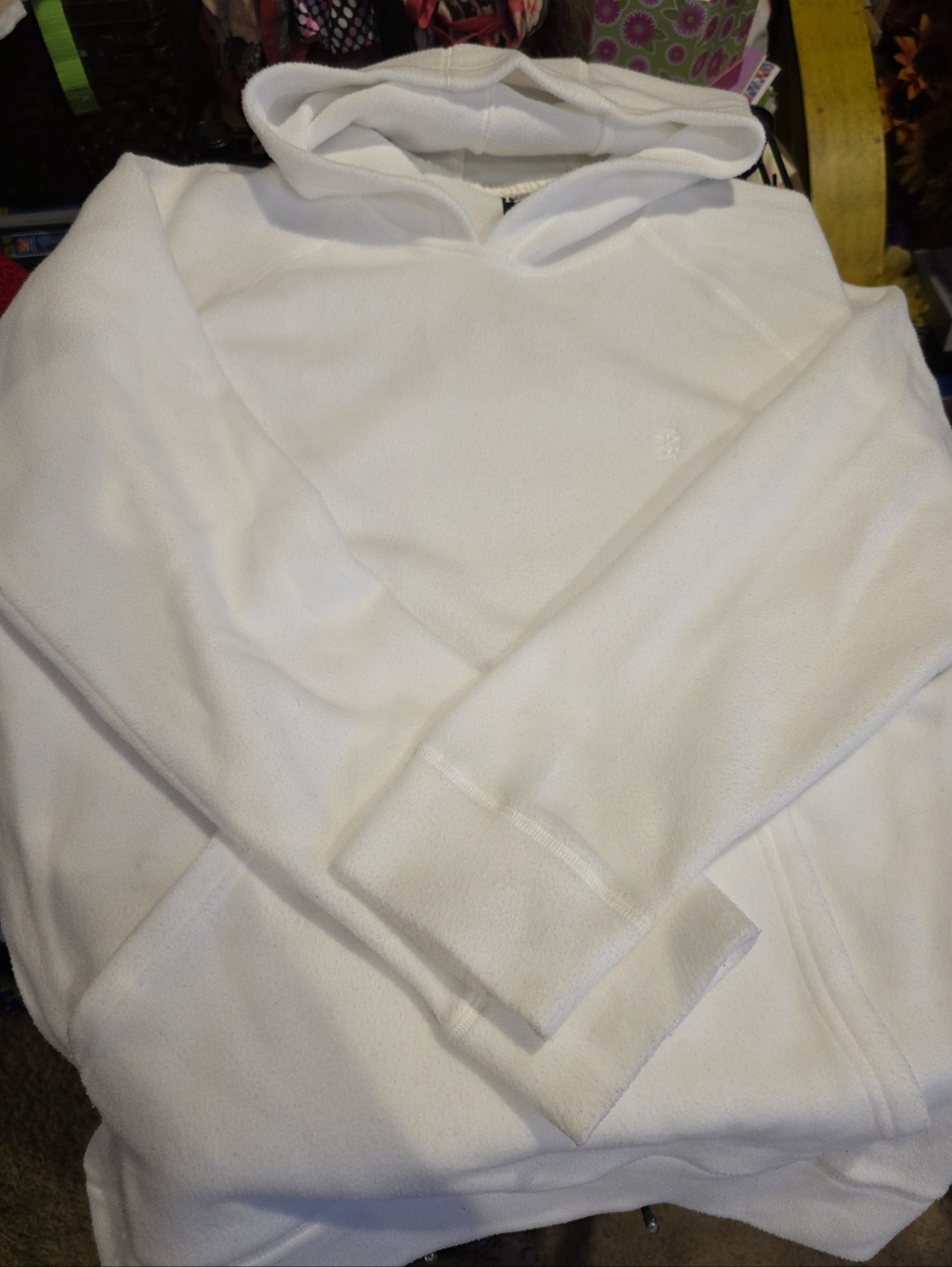 Izod Women's White Hooded Pullover Sweater